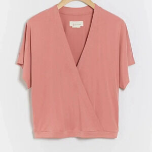 Anthropologie Womens Small Ayla Surplice Wrap  Jersey Top